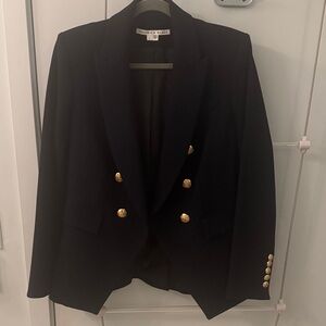 Veronica Beard Dickey Navy Blazer with Gold Buttons